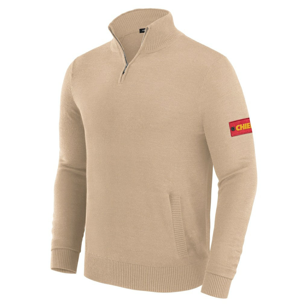 Kansas City Chiefs J. Palmer Franchise Quarter-Zip Sweater - Tan