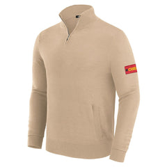 Kansas City Chiefs J. Palmer Franchise Quarter-Zip Sweater - Tan