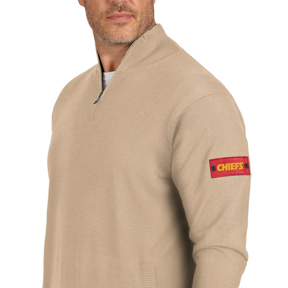 Kansas City Chiefs J. Palmer Franchise Quarter-Zip Sweater - Tan
