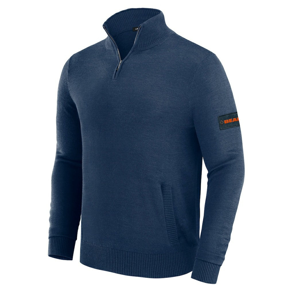 Chicago Bears J. Palmer Franchise Quarter-Zip Sweater - Navy
