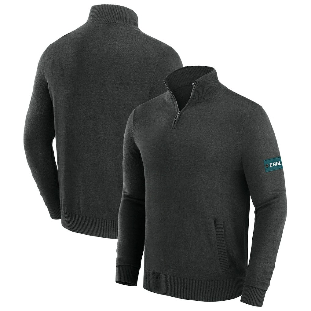 Philadelphia Eagles J. Palmer Franchise Quarter-Zip Sweater - Black
