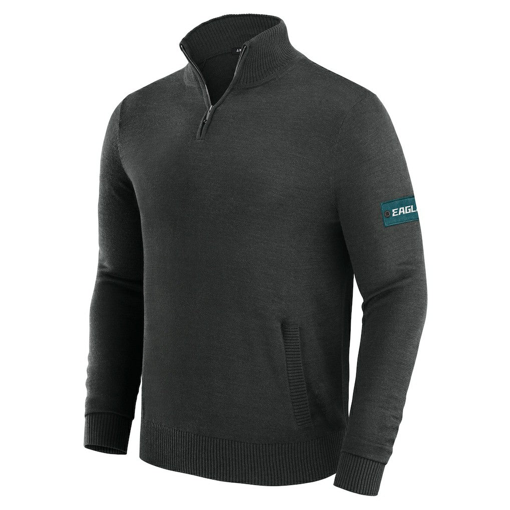 Philadelphia Eagles J. Palmer Franchise Quarter-Zip Sweater - Black
