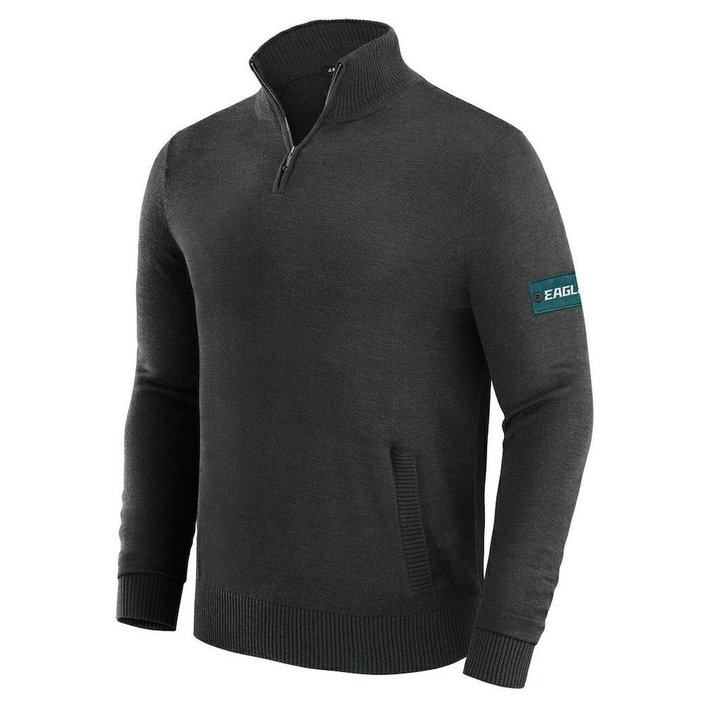 Philadelphia Eagles J. Palmer Franchise Quarter-Zip Sweater - Black
