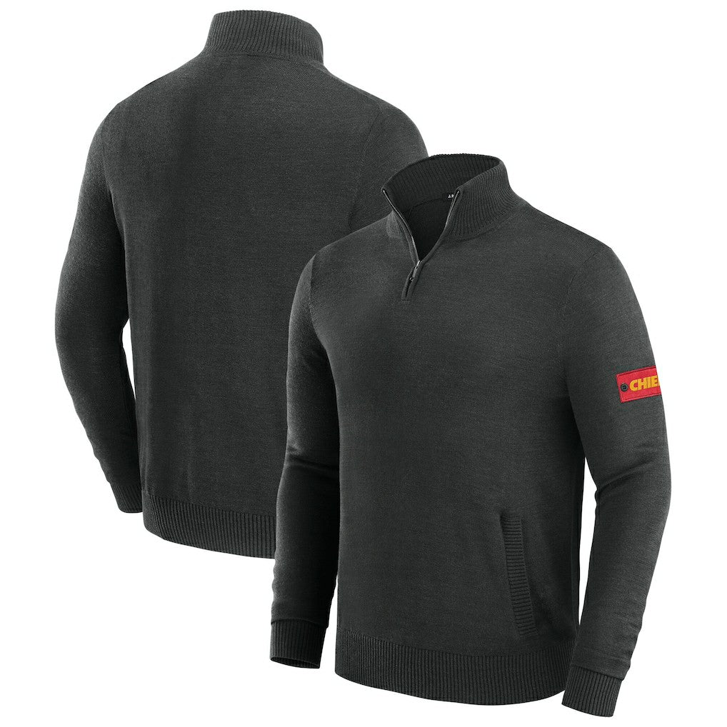 Kansas City Chiefs J. Palmer Franchise Quarter-Zip Sweater - Black
