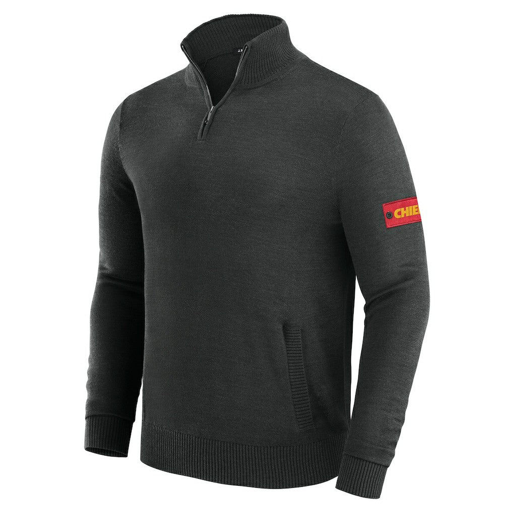 Kansas City Chiefs J. Palmer Franchise Quarter-Zip Sweater - Black