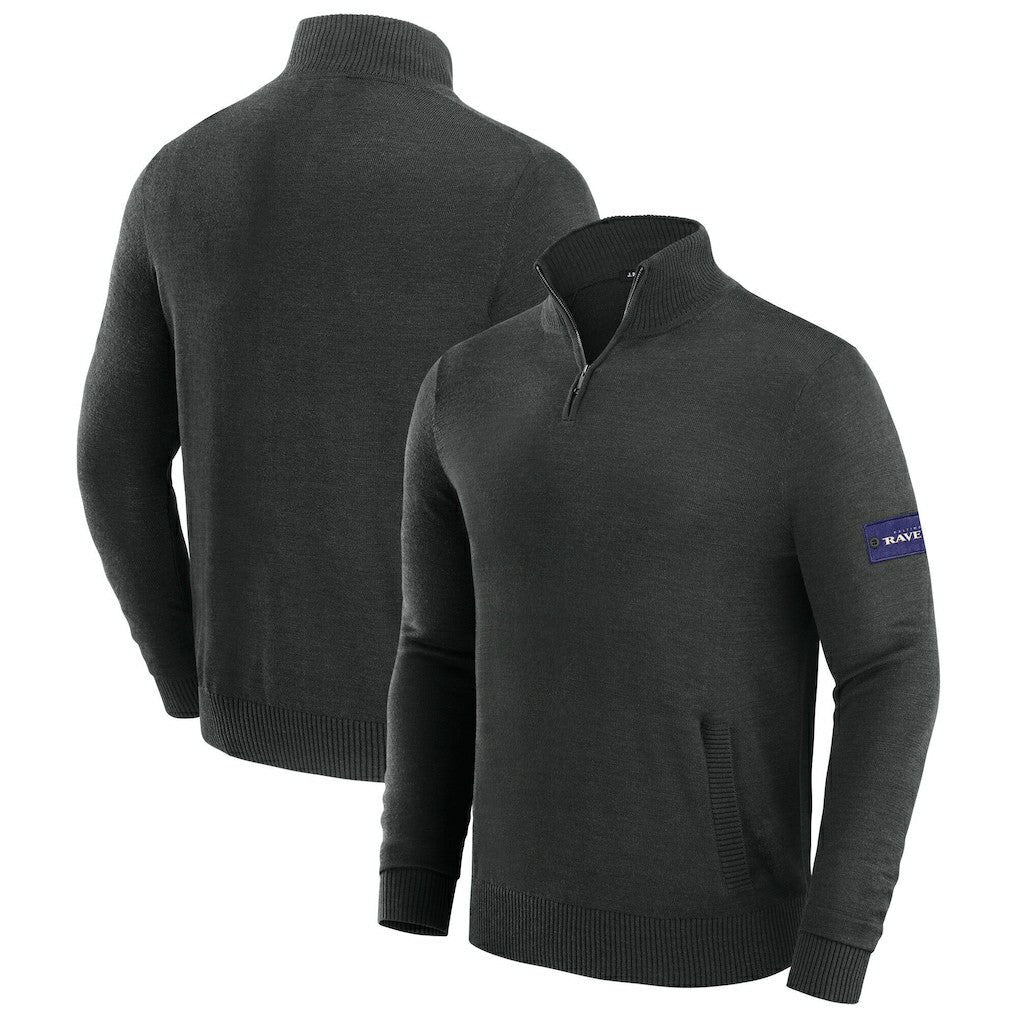 Baltimore Ravens J. Palmer Franchise Quarter-Zip Sweater - Black