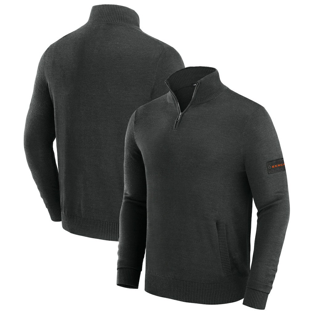 Cincinnati Bengals J. Palmer Franchise Quarter-Zip Sweater - Black
