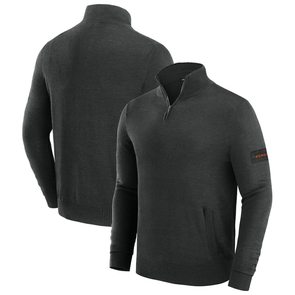 Cincinnati Bengals J. Palmer Franchise Quarter-Zip Sweater - Black