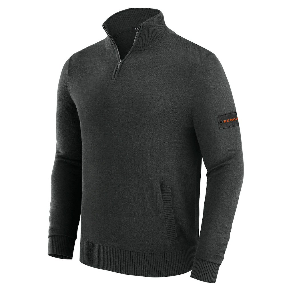 Cincinnati Bengals J. Palmer Franchise Quarter-Zip Sweater - Black