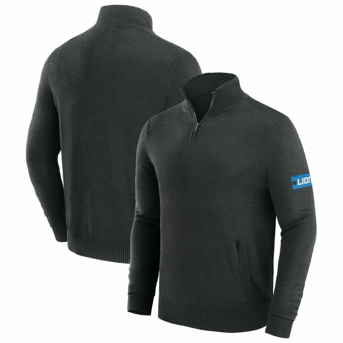 Detroit Lions J. Palmer Franchise Quarter-Zip Sweater - Black