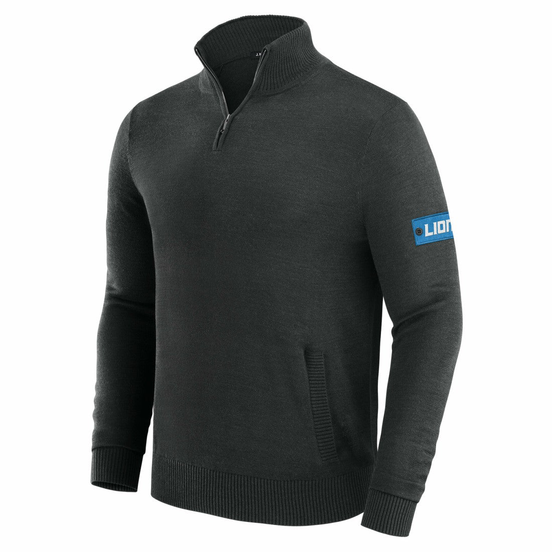 Detroit Lions J. Palmer Franchise Quarter-Zip Sweater - Black