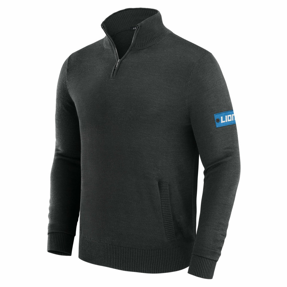 Detroit Lions J. Palmer Franchise Quarter-Zip Sweater - Black