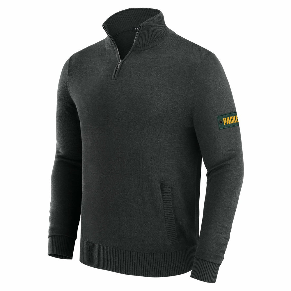 Green Bay Packers J. Palmer Franchise Quarter-Zip Sweater - Black