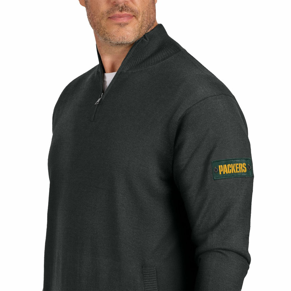 Green Bay Packers J. Palmer Franchise Quarter-Zip Sweater - Black