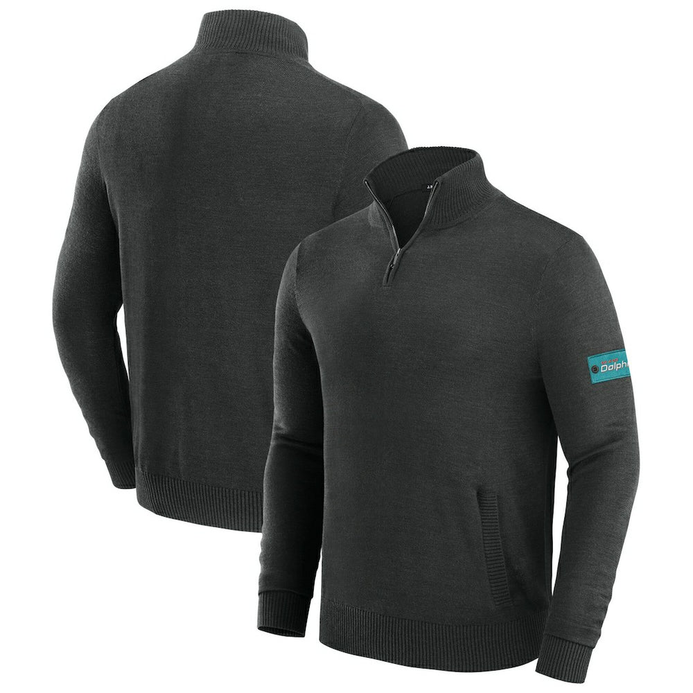 Miami Dolphins J. Palmer Franchise Quarter-Zip Sweater - Black