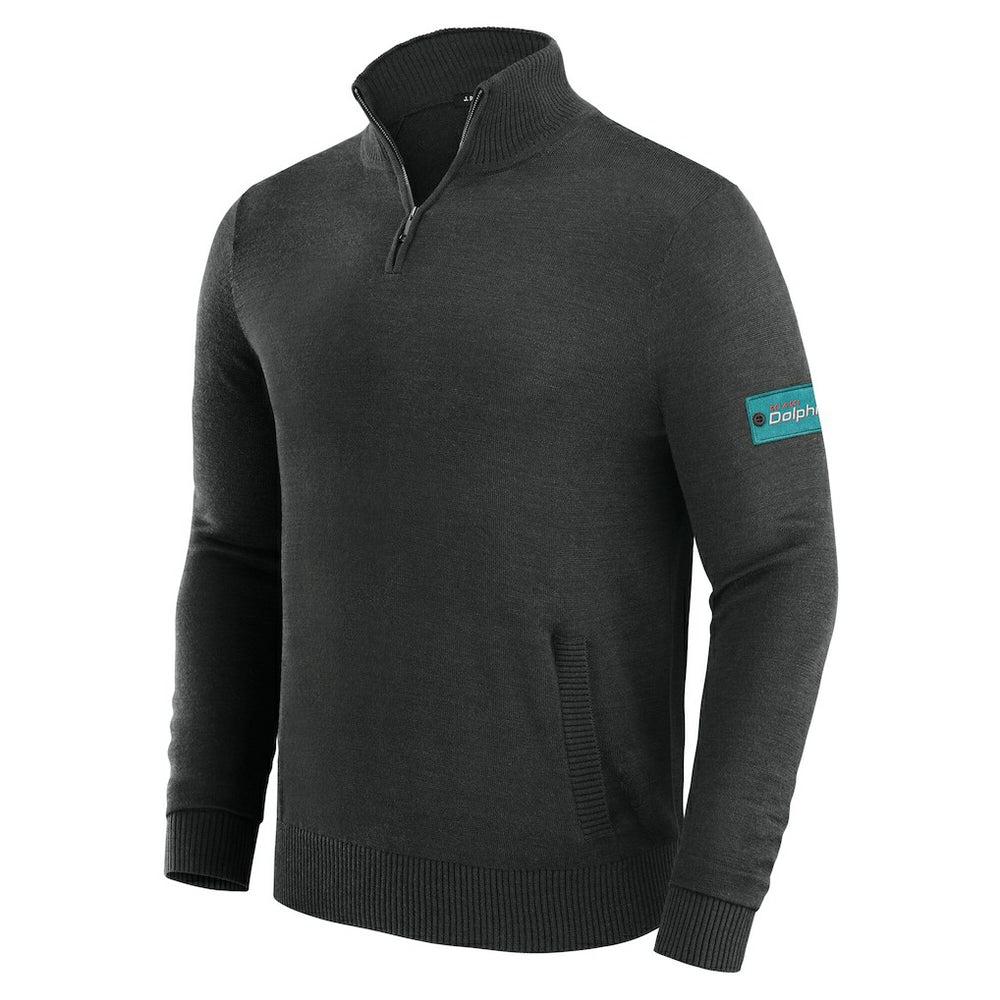 Miami Dolphins J. Palmer Franchise Quarter-Zip Sweater - Black