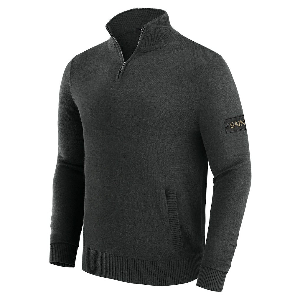 New Orleans Saints J. Palmer Franchise Quarter-Zip Sweater - Black