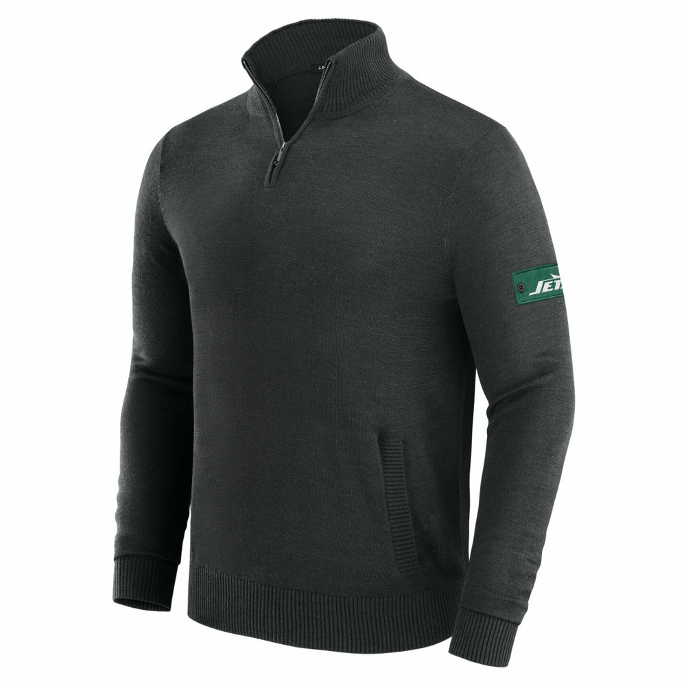 New York Jets J. Palmer Franchise Quarter-Zip Sweater - Black