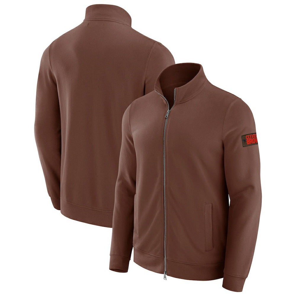 Cleveland Browns J. Palmer QB1 Full-Zip Sweatshirt - Tan Sweatshirts