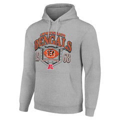 Cincinnati Bengals Starter 80s Retro Pullover Hoodie - Heather Gray Hoodies