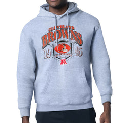 Cleveland Browns Starter 80s Retro Pullover Hoodie - Heather Gray Hoodies