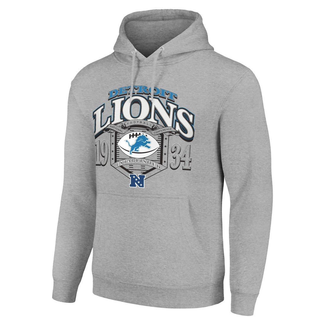Detroit Lions Starter 80s Retro Pullover Hoodie - Heather Gray Hoodies
