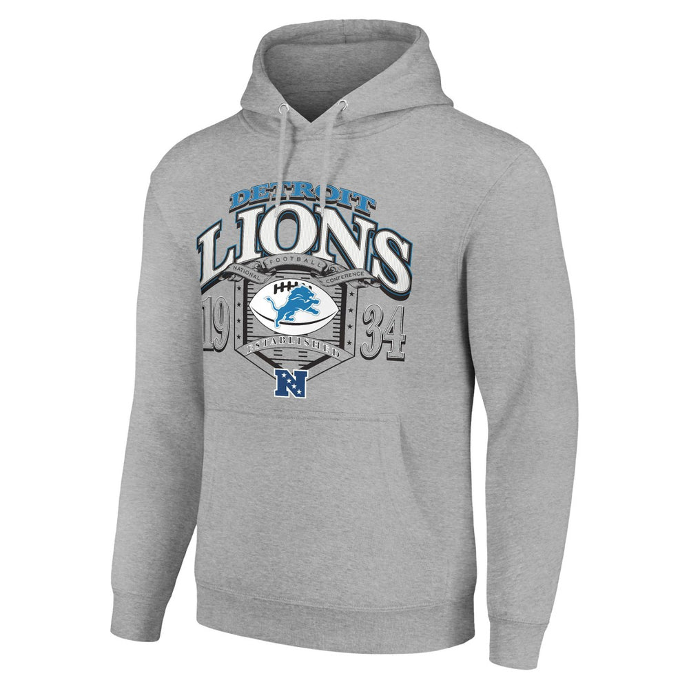 Detroit Lions Starter 80s Retro Pullover Hoodie - Heather Gray Hoodies