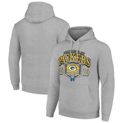 Green Bay Packers Starter 80s Retro Pullover Hoodie - Heather Gray Hoodies