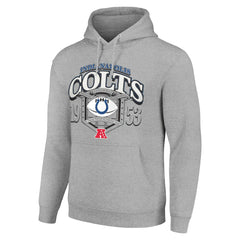 Indianapolis Colts Starter 80s Retro Pullover Hoodie - Heather Gray Hoodies