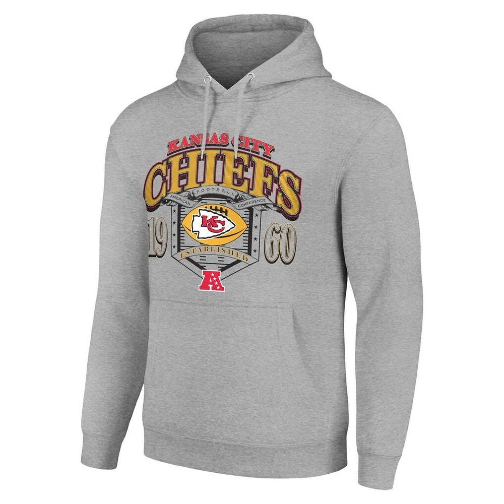Kansas City Chiefs Starter 80s Retro Pullover Hoodie - Heather Gray Hoodies