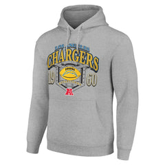 Los Angeles Chargers Starter 80s Retro Pullover Hoodie - Heather Gray Hoodies