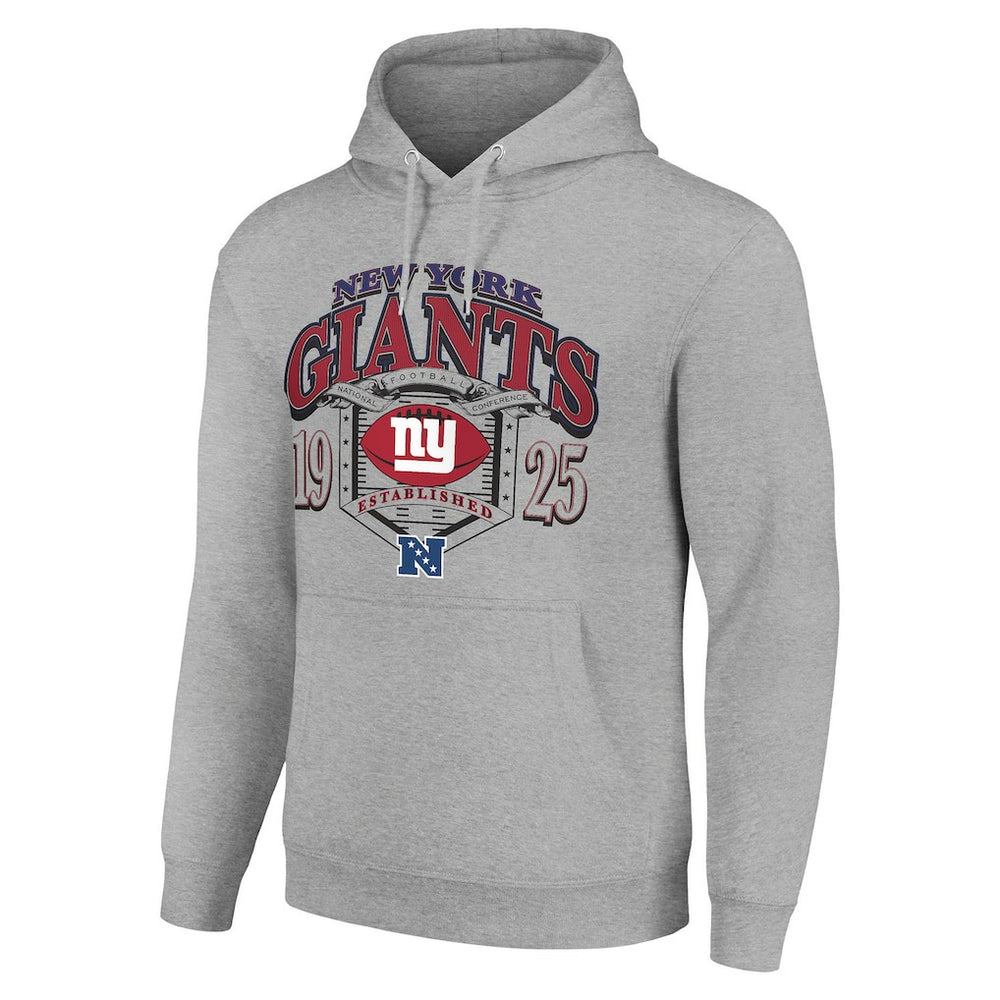 New York Giants Starter 80s Retro Pullover Hoodie - Heather Gray Hoodies