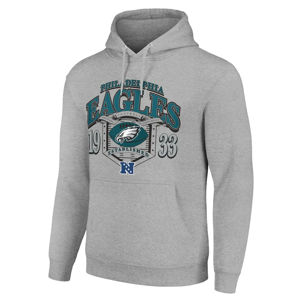 Philadelphia Eagles Starter 80s Retro Pullover Hoodie - Heather Gray Hoodies