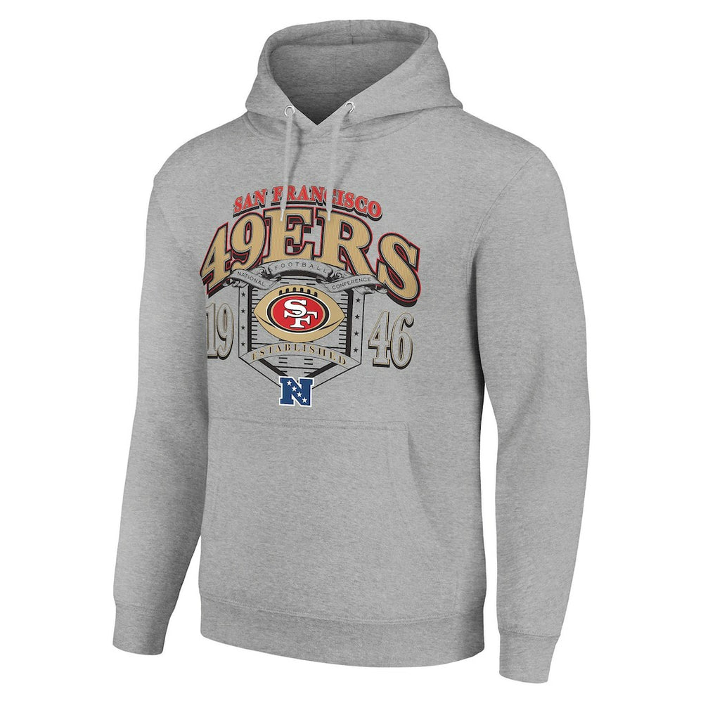 San Francisco 49ers Starter 80s Retro Pullover Hoodie - Heather Gray Hoodies