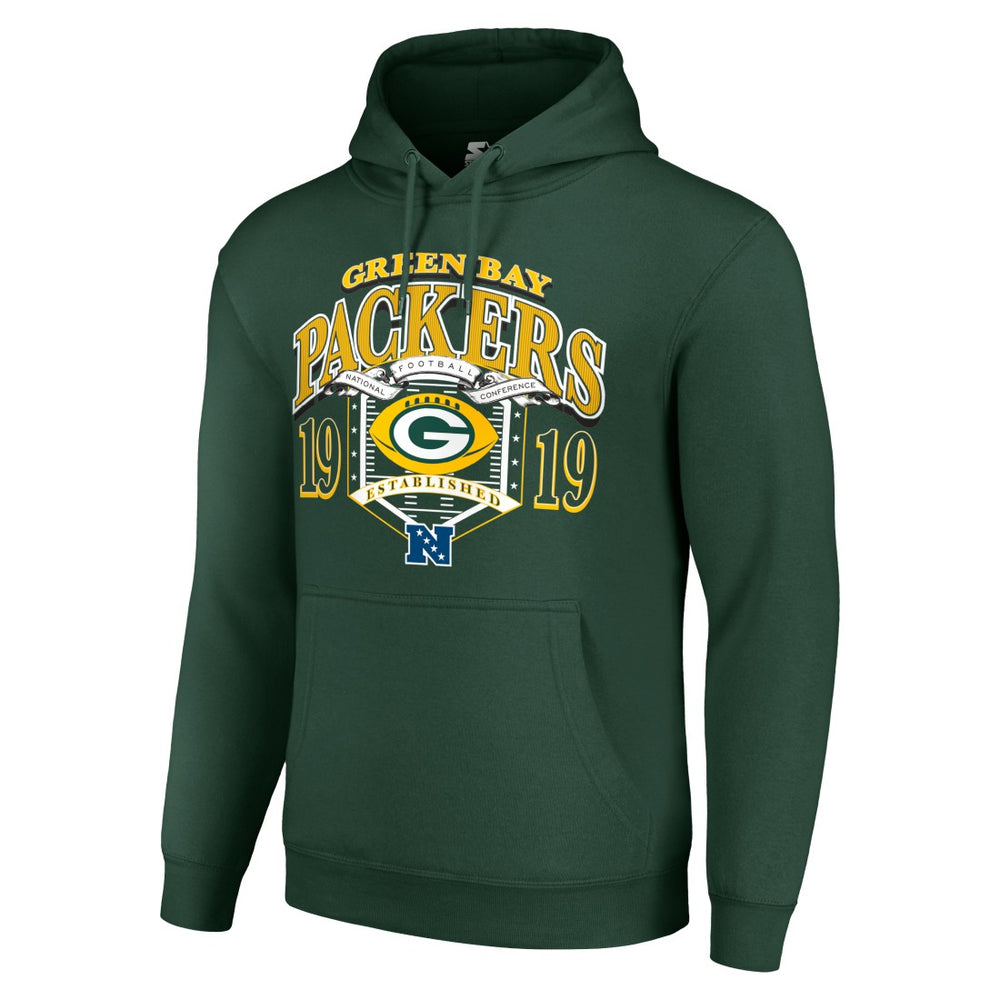 Green Bay Packers Starter 80s Retro Pullover Hoodie - Green Hoodies
