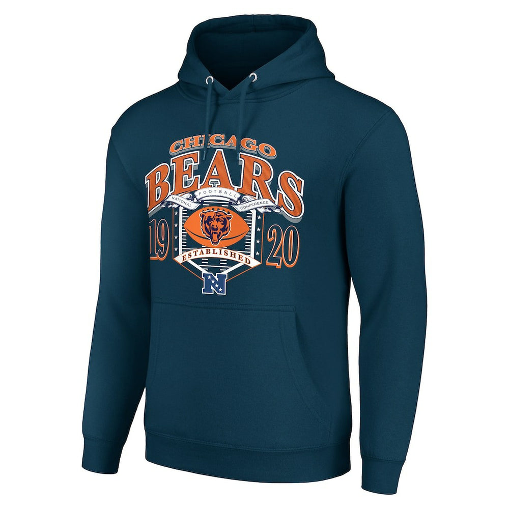 Chicago Bears Starter 80s Retro Pullover Hoodie - Navy Hoodies