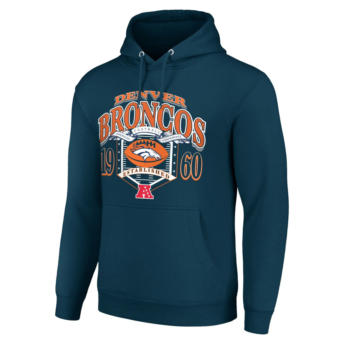 Denver Broncos Starter 80s Retro Pullover Hoodie - Navy Hoodies