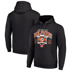 Miami Dolphins Starter 80s Retro Pullover Hoodie - Black Hoodies