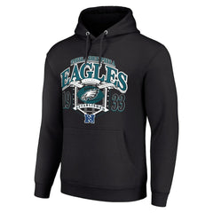 Philadelphia Eagles Starter 80s Retro Pullover Hoodie - Black Hoodies