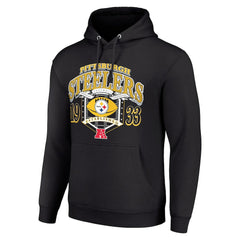 Pittsburgh Steelers Starter 80s Retro Pullover Hoodie - Black Hoodies