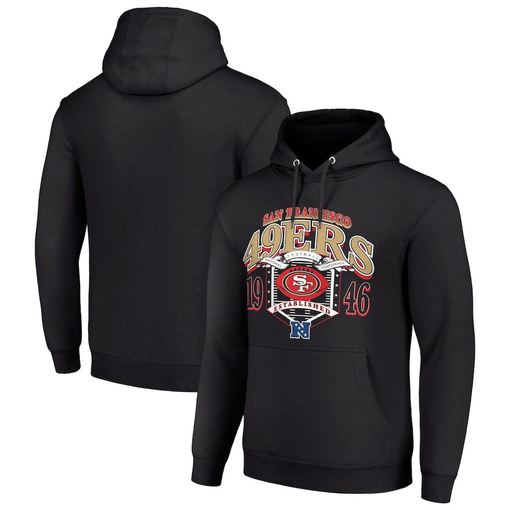 San Francisco 49ers Starter 80s Retro Pullover Hoodie - Black Hoodies