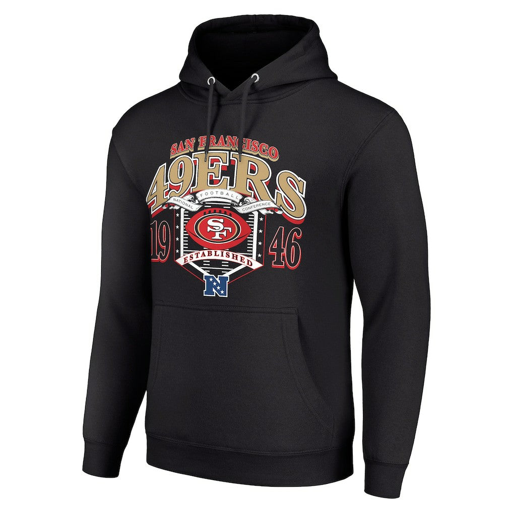San Francisco 49ers Starter 80s Retro Pullover Hoodie - Black Hoodies