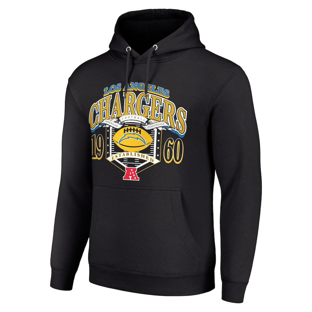 Los Angeles Chargers Starter 80s Retro Pullover Hoodie - Black Hoodies