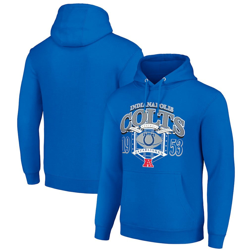 Indianapolis Colts Starter 80s Retro Pullover Hoodie - Royal Hoodies