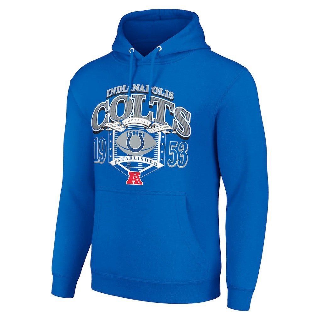 Indianapolis Colts Starter 80s Retro Pullover Hoodie - Royal Hoodies