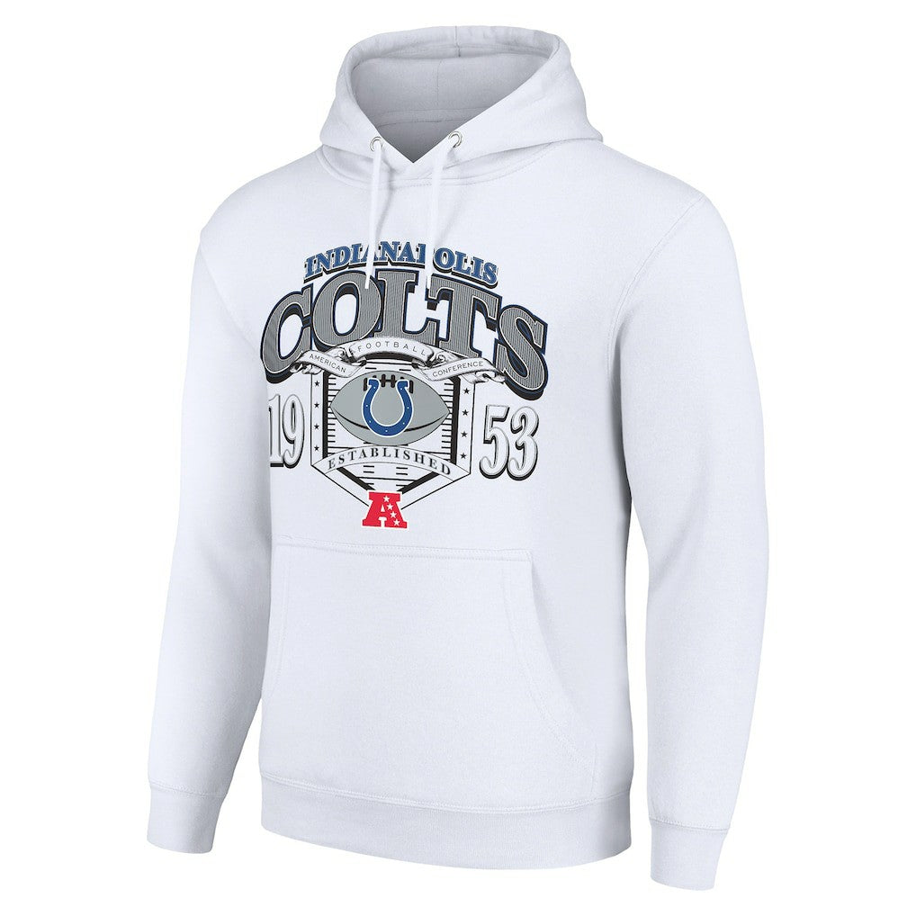 Indianapolis Colts Starter 80s Retro Pullover Hoodie - White Hoodies
