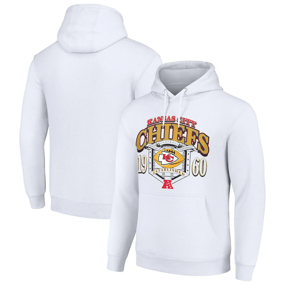 Kansas City Chiefs Starter 80s Retro Pullover Hoodie - White Hoodies