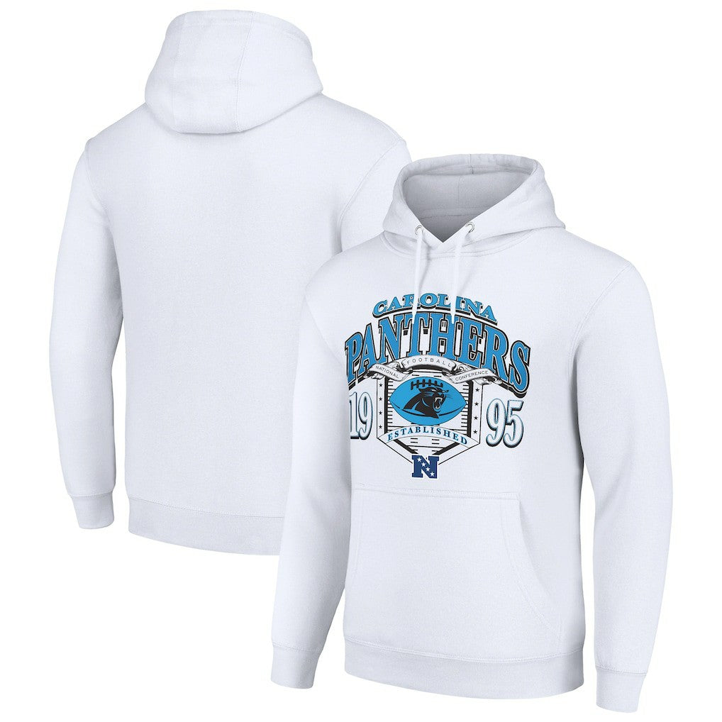 Carolina Panthers Starter 80s Retro Pullover Hoodie - White Hoodies