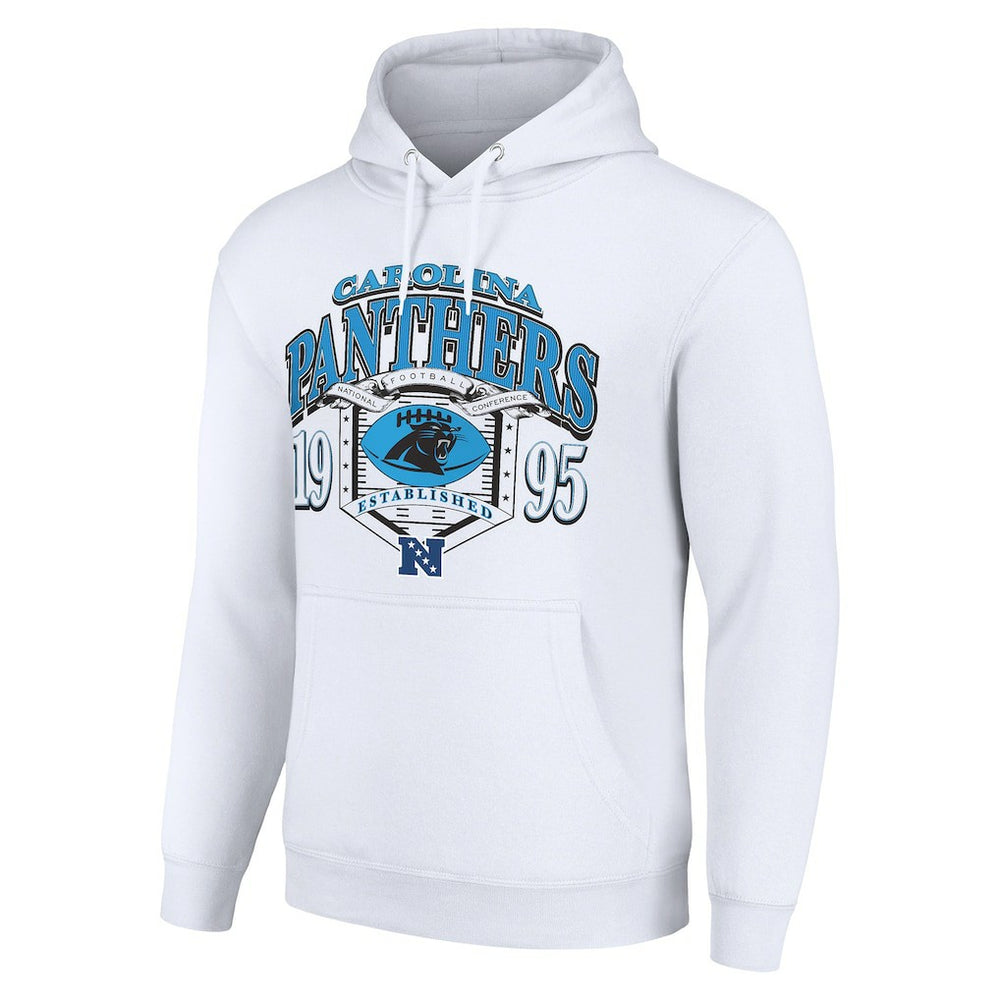 Carolina Panthers Starter 80s Retro Pullover Hoodie - White Hoodies