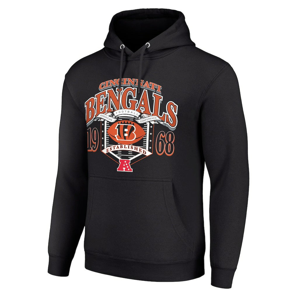 Cincinnati Bengals Starter 80s Retro Pullover Hoodie - Black Hoodies